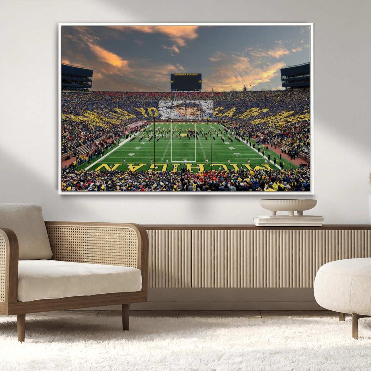 University of Michigan Wolverines Print Canvas, Football
