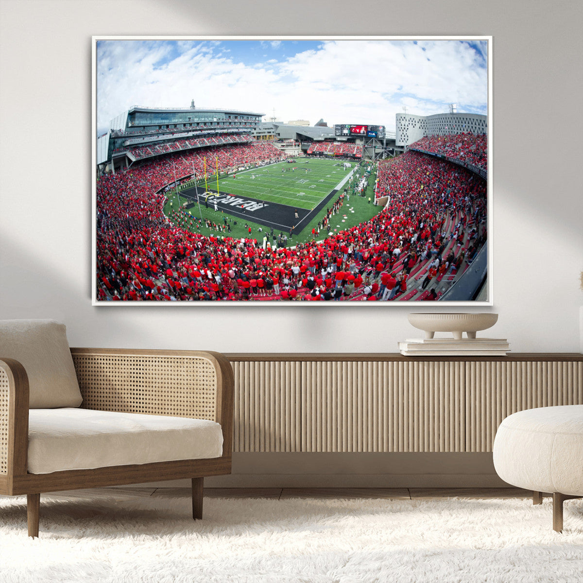 Cincinnati Bearcats Football Team Print - Nippert Stadium Wall Art Canvas Print