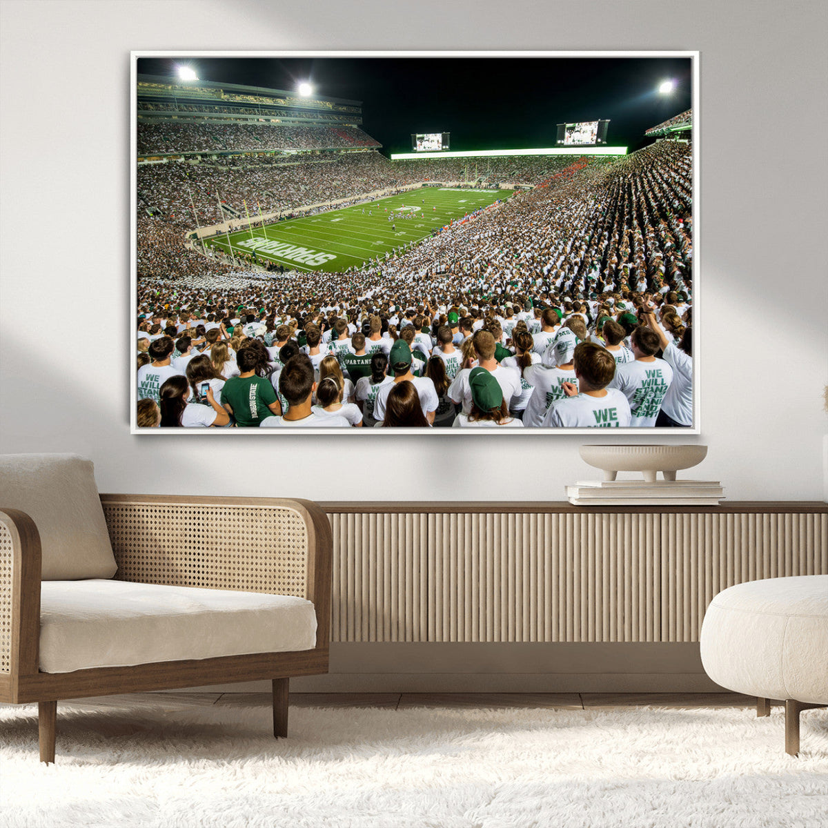 Michigan State Spartans Football Canvas Print - East Lansing