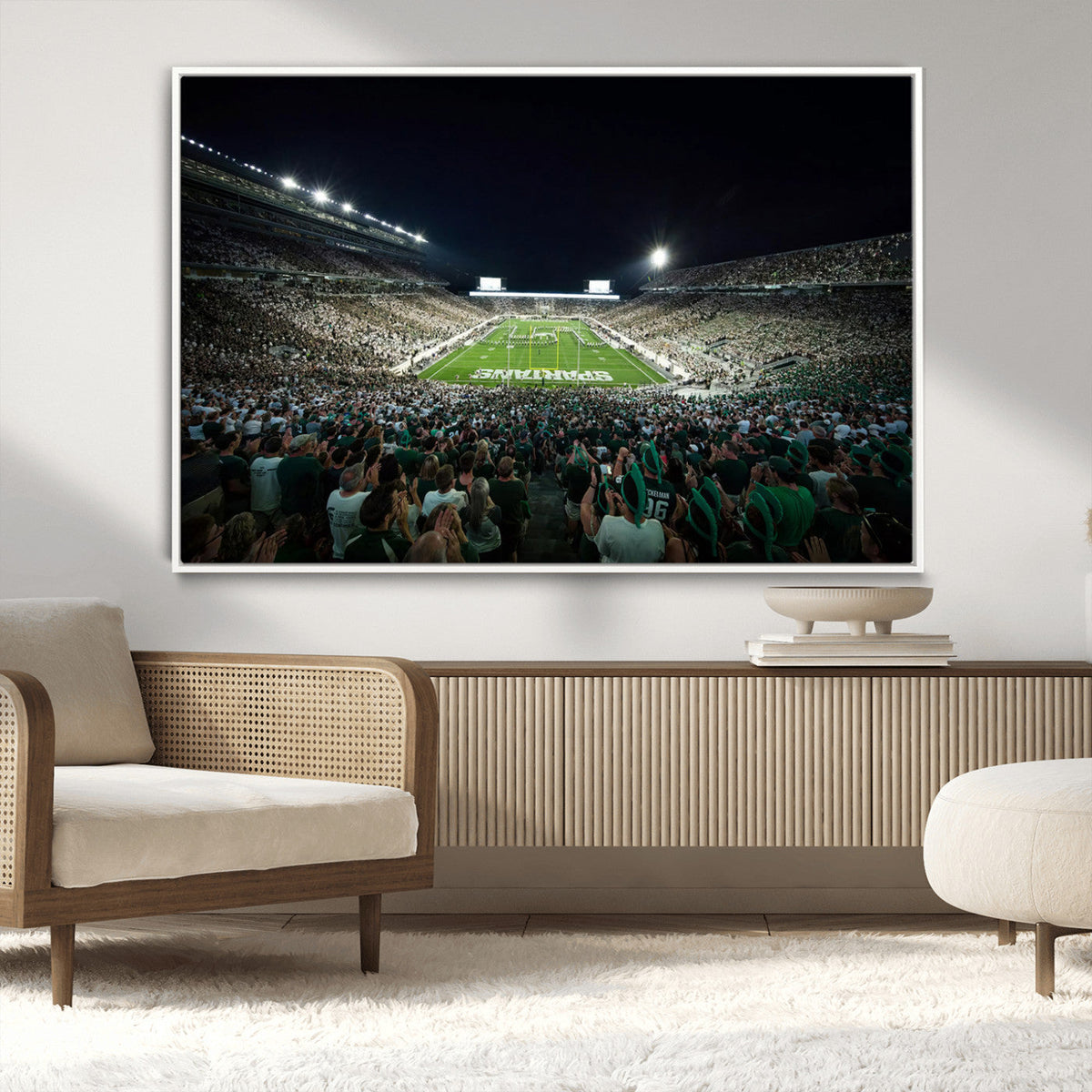 Framed Michigan State Spartans Football Team Print - East