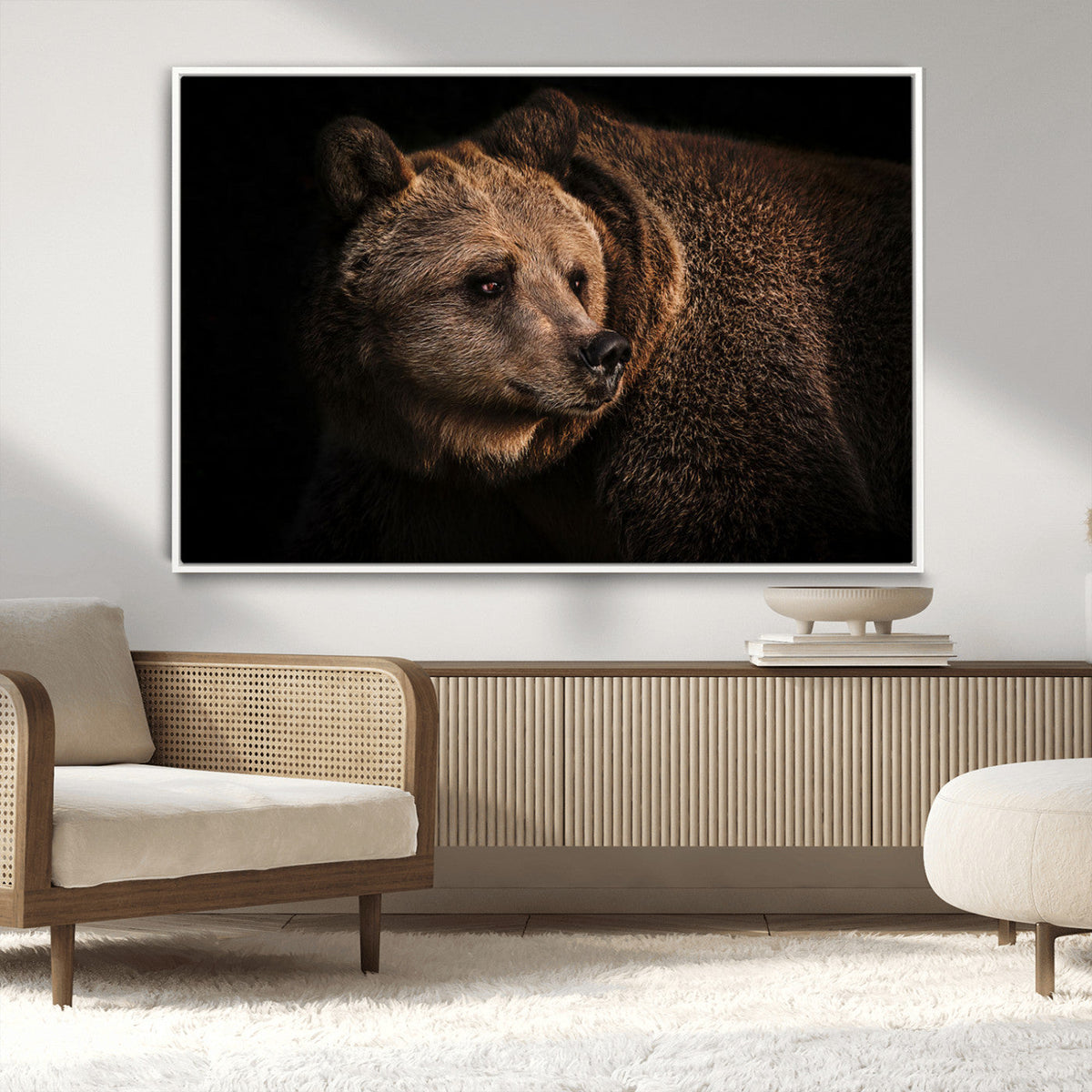 Wild Grizzly 399 Bear Canvas Wall Art Print, Bear Animal