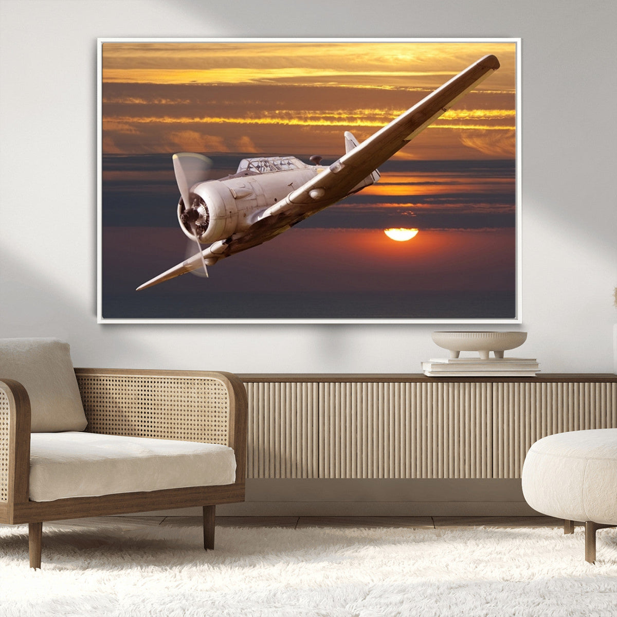 Old War Plane Wall Art Canvas Print