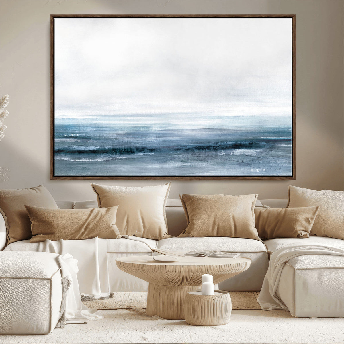 Blue Ocean Abstract Artwork Wall Art Canvas Print