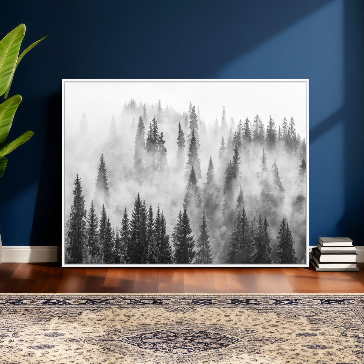 Forest Wall Art Print | Foggy Pine Forest Canvas Wall Art -