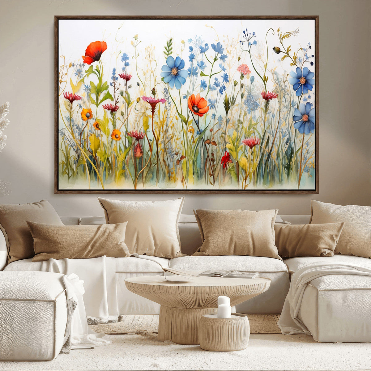 Colorful Wildflower Canvas Wall Art - Vibrant Floral