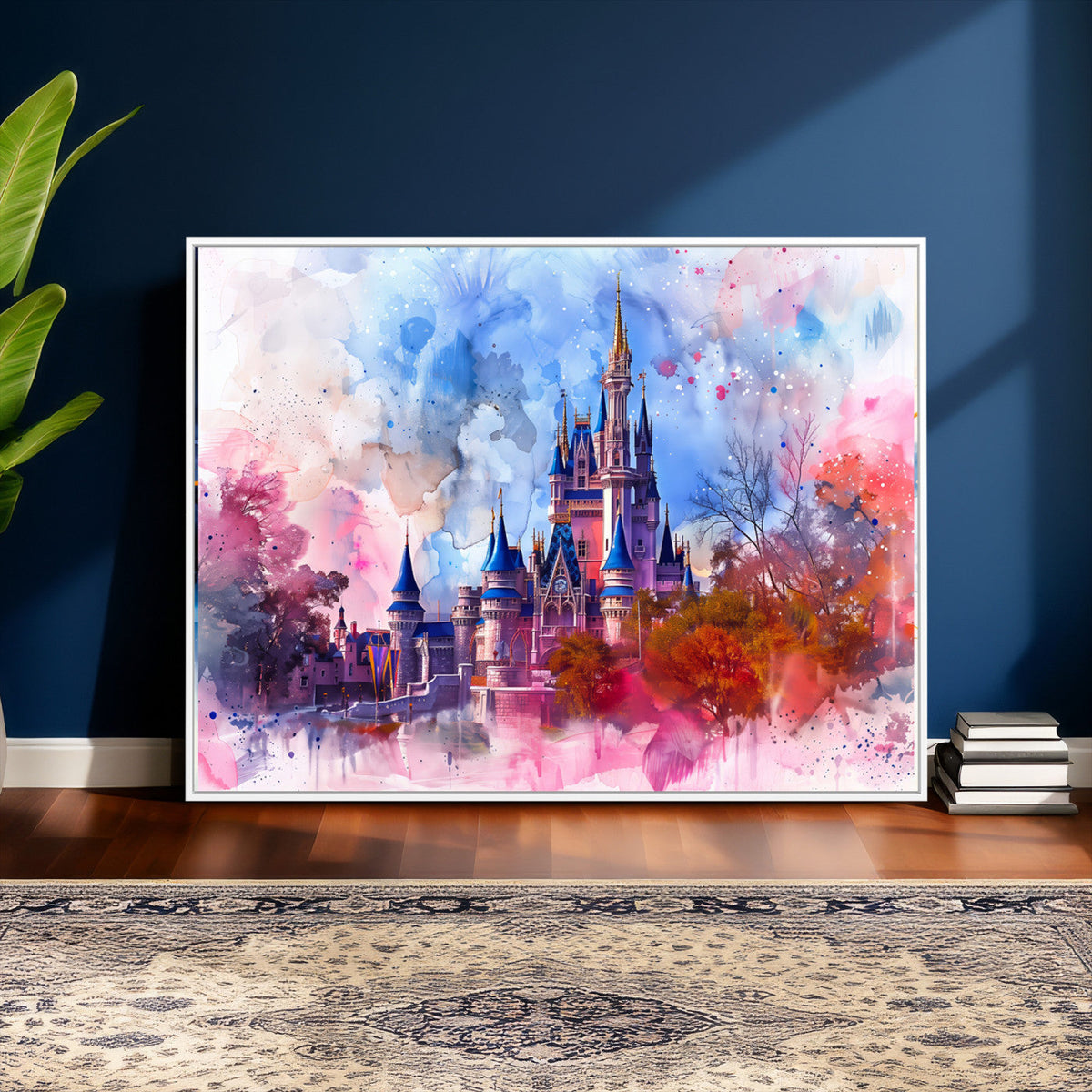 Disney Wall Art: Dreamy Watercolor Cinderella Castle Canvas