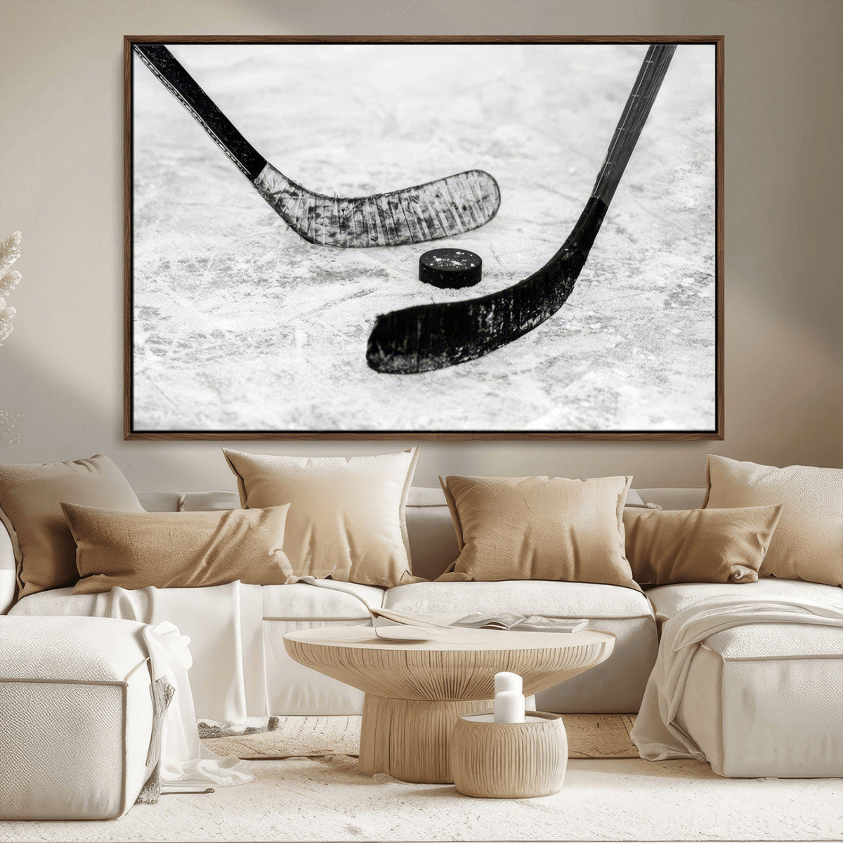 Winter Ice Hockey Sport Canvas Wall Art Print - Hockey Wall