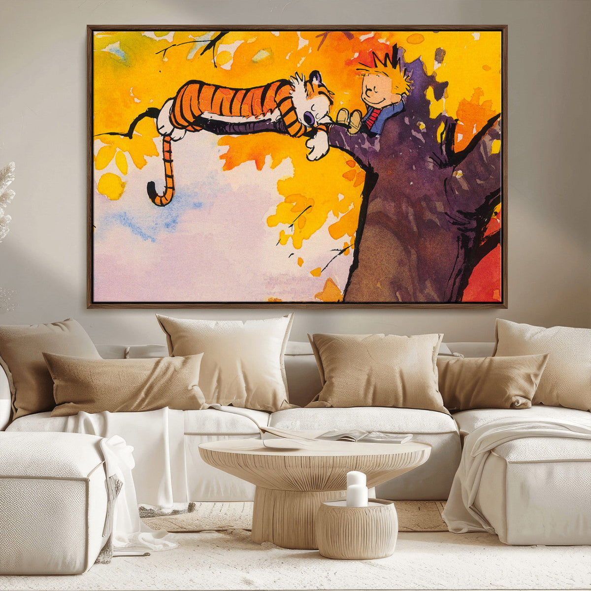 Calvin and Hobbes Tree Scene Canvas Print | 3 Panel Large