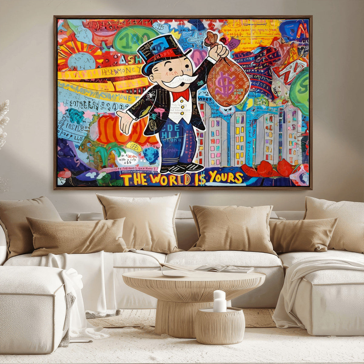 Pop Art Monopoly Man Canvas Wall Art Print - Bold and