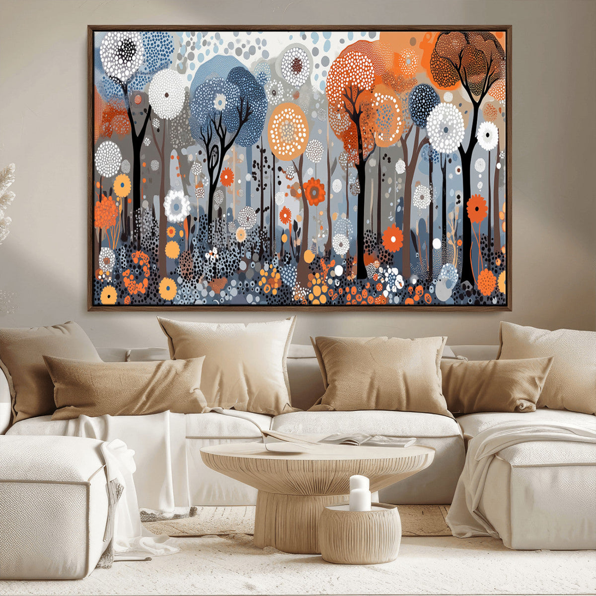 Abstract Winter Landscape Canvas Wall Art Print - Large