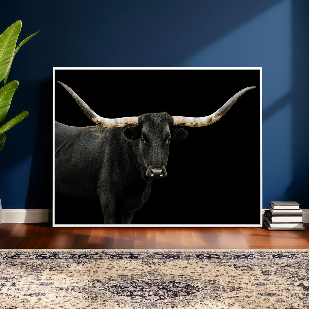 Longhorn Cattle Wall Art Canvas Print – Framed Texas Ranch