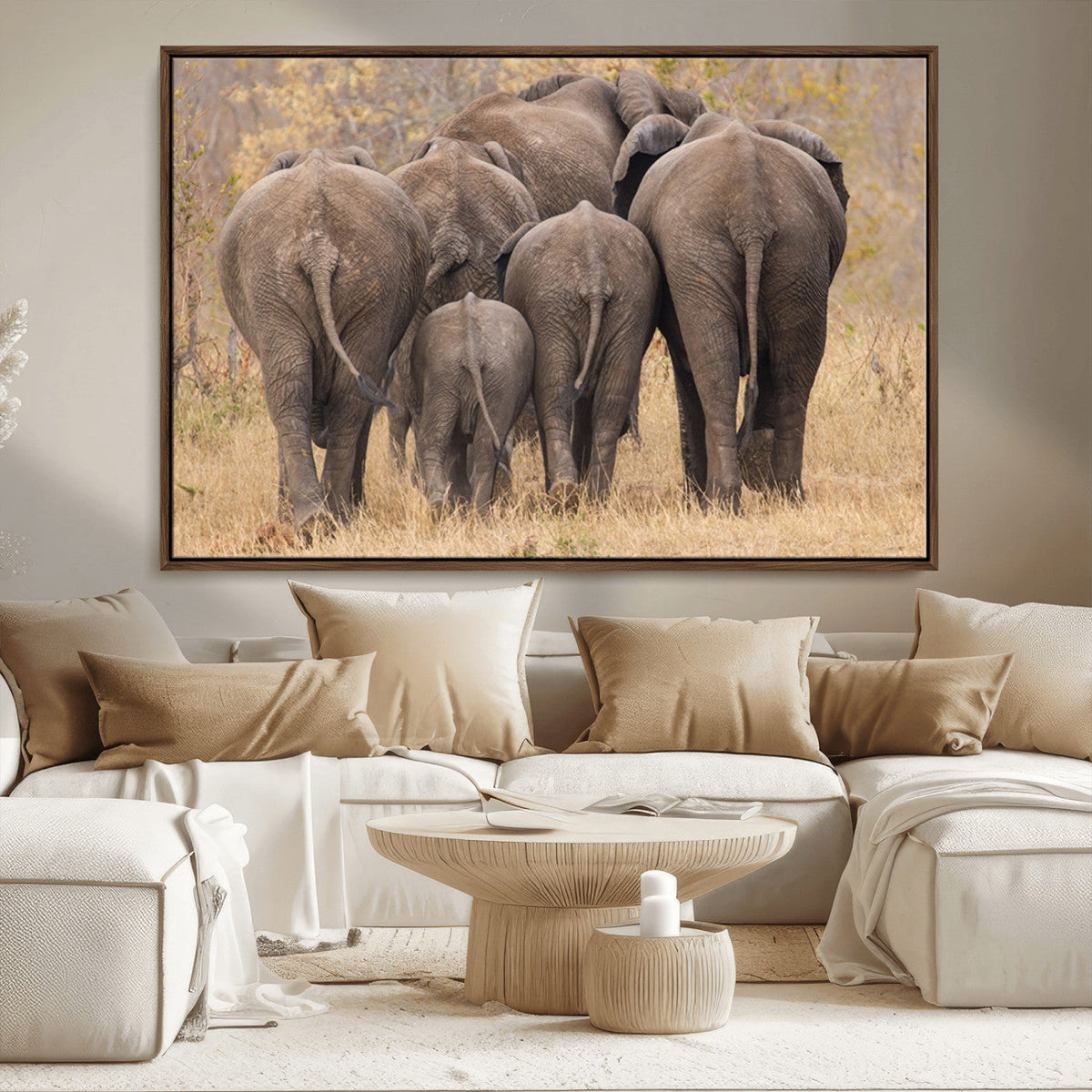 Wild Elephant Wall Art Canvas Print