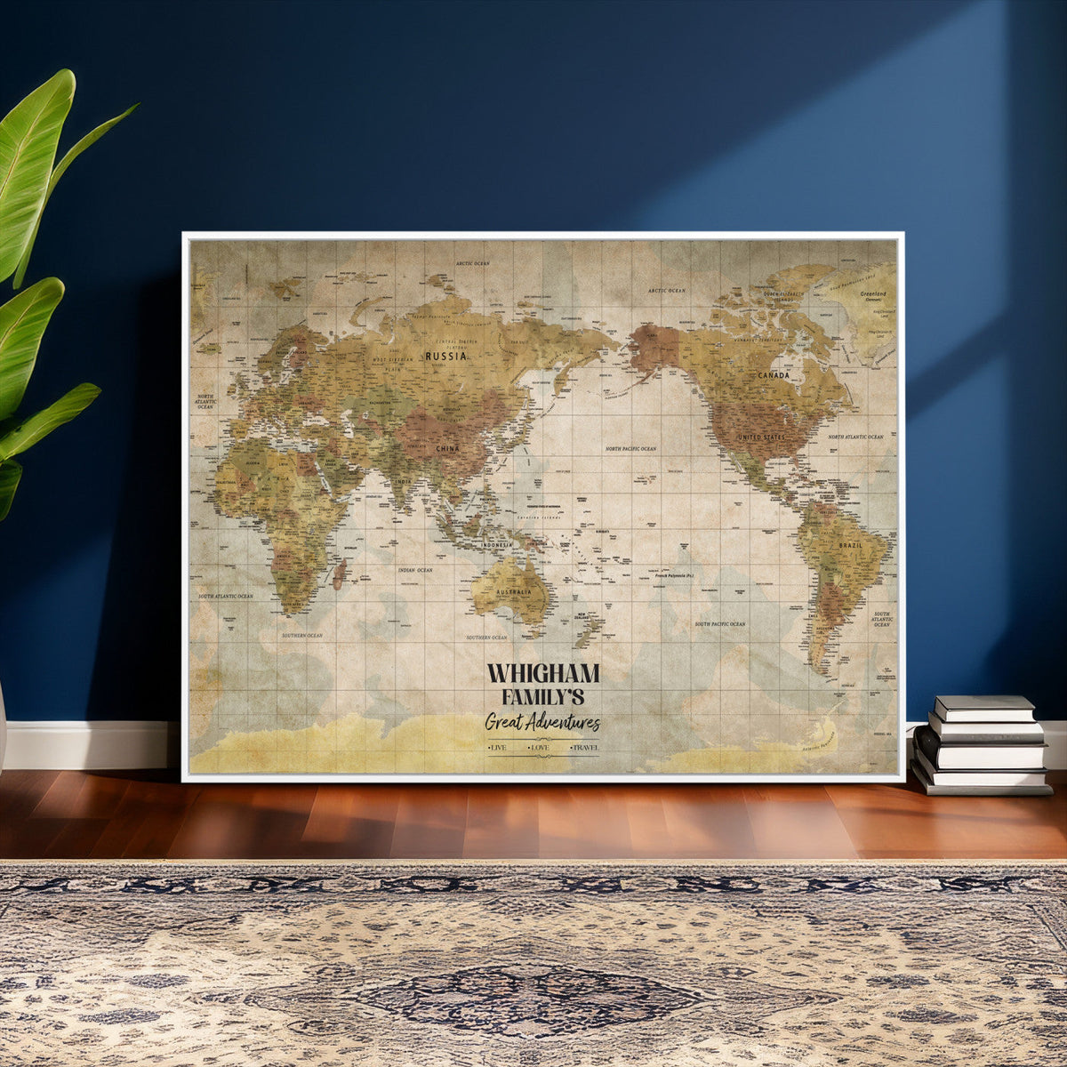 Personalized Push Pin World Map Canvas Print – Custom