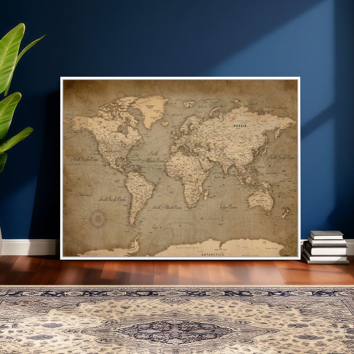 World Map Canvas Print – Framed Travel Map Wall Art for