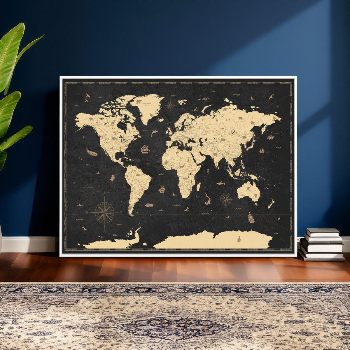 World Map Canvas Print – Detailed Map of the World Wall Art