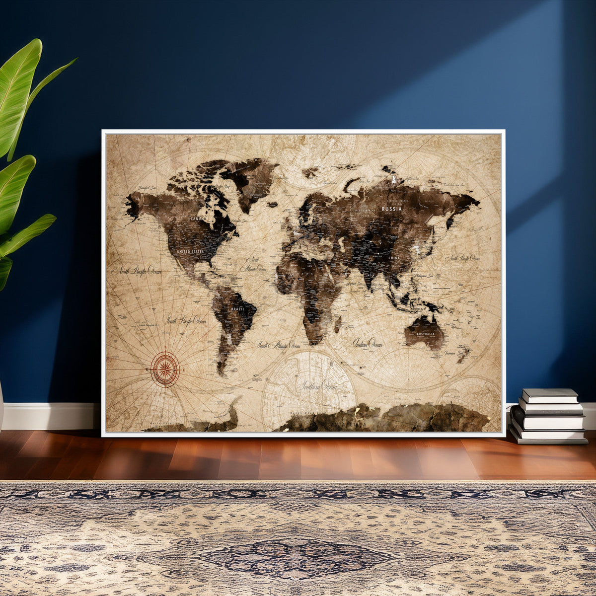 World Map Wall Art Canvas Print