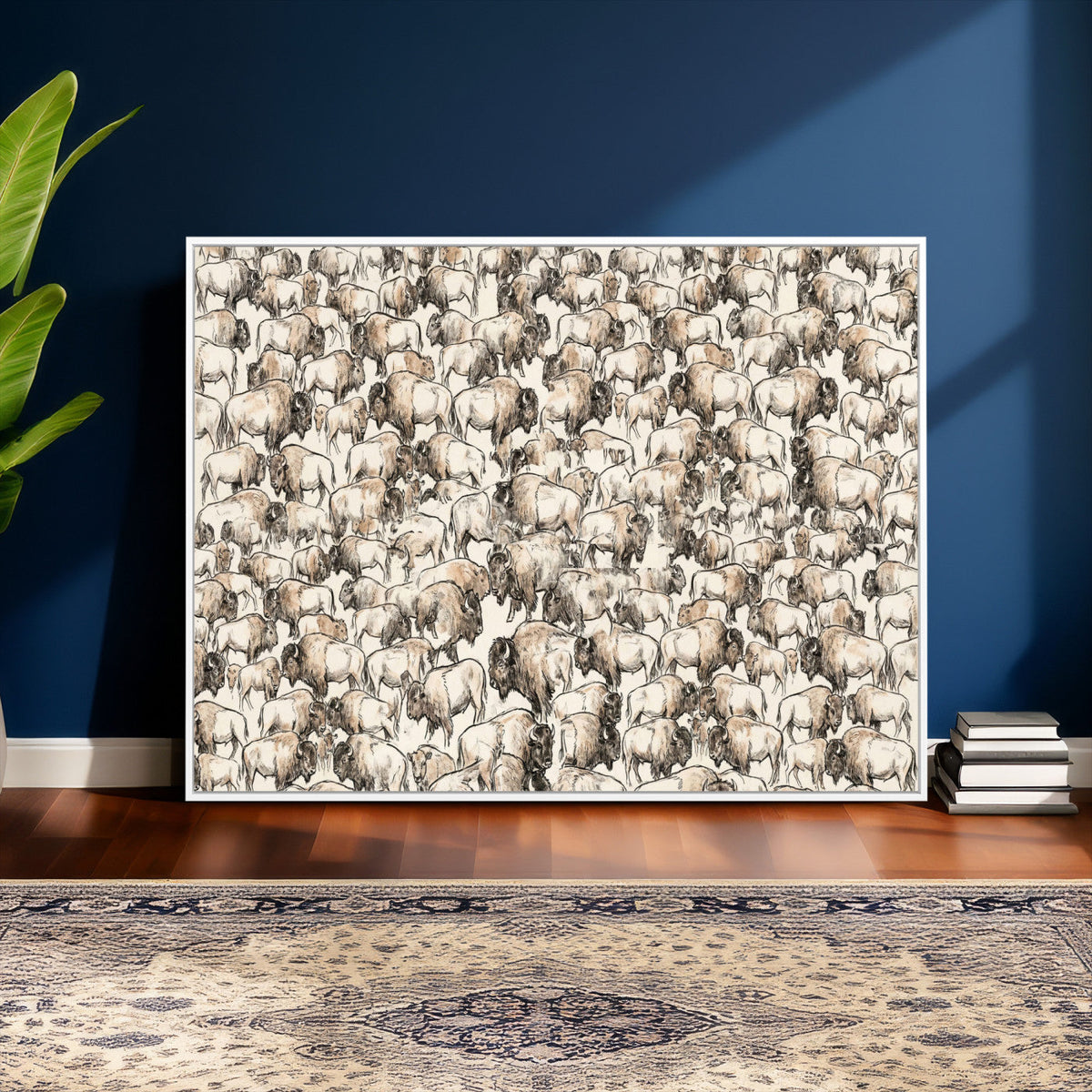 American Bison Canvas Print - Abstract Buffalo Wall Art