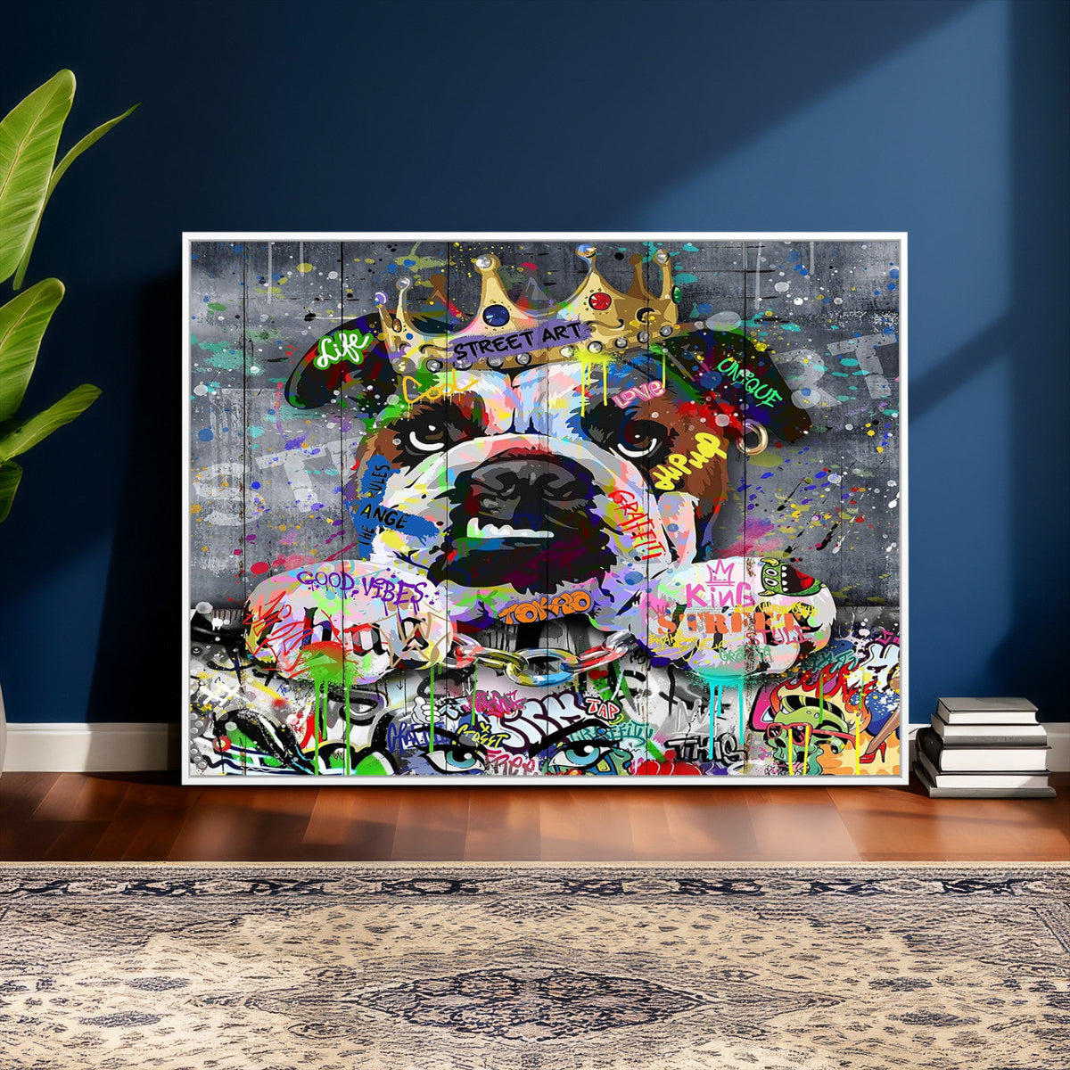 Graffiti Dog Wall Art Decor for Teen Bedroom - Abstract