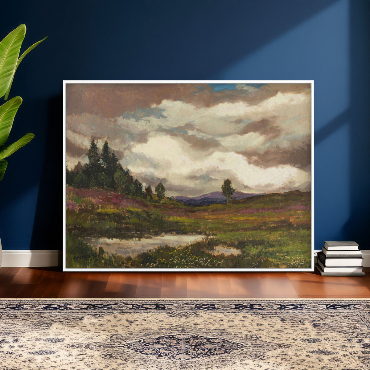 Gustav Macoun Heathland Canvas Print, Czech Landscape Oil