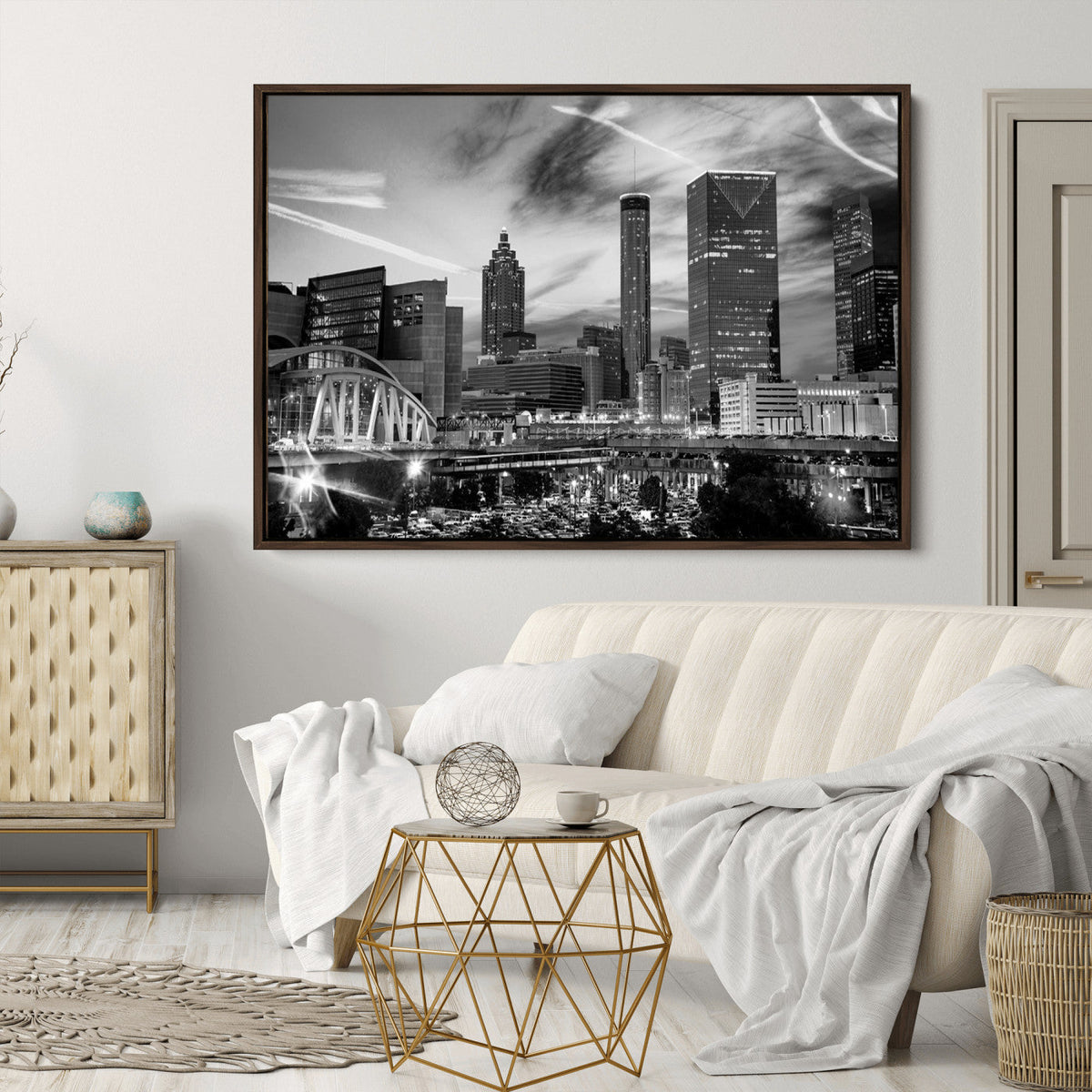 Black and White Atlanta Wall Art Canvas Print