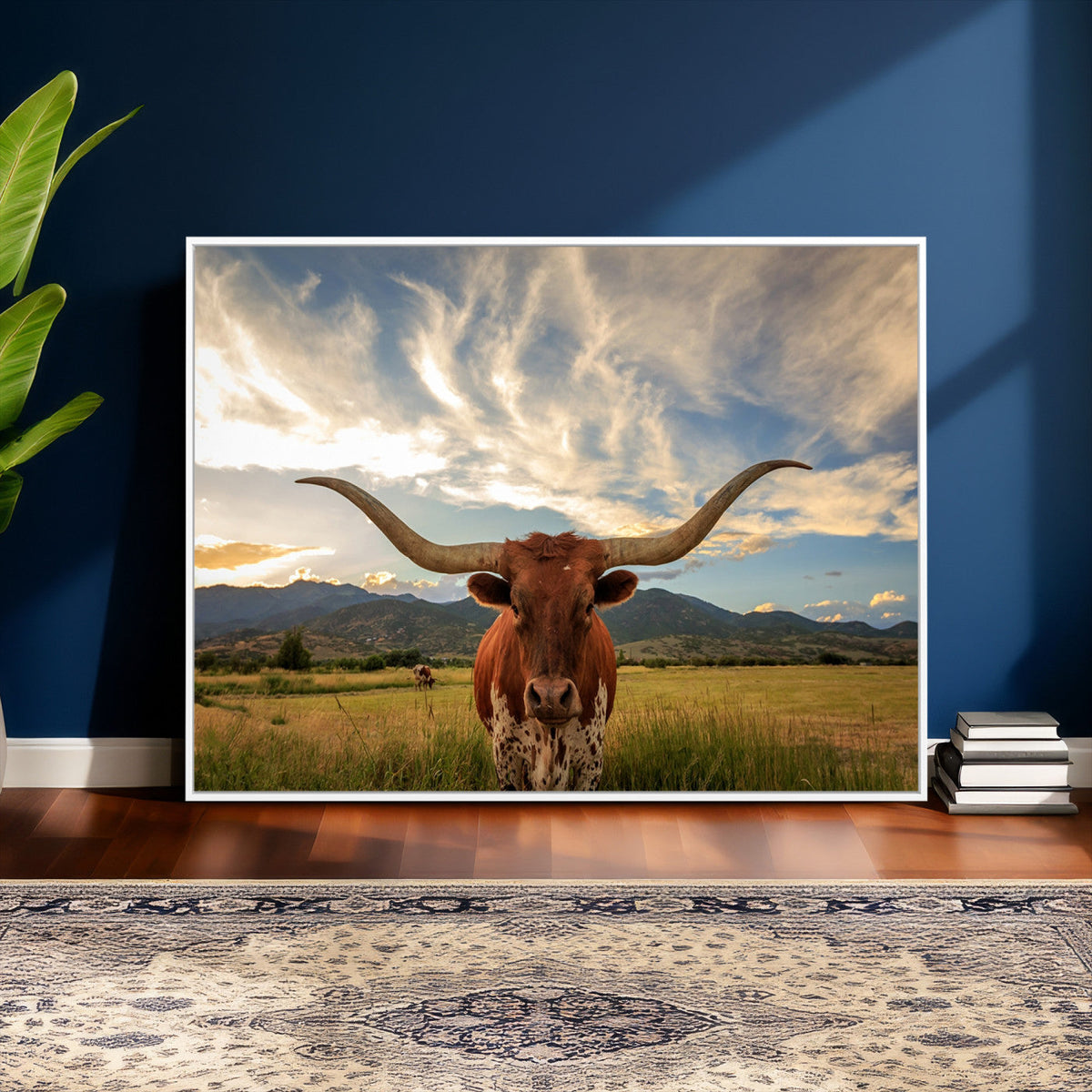 Texas Longhorn Canvas Wall Art – Majestic Triptych Animal