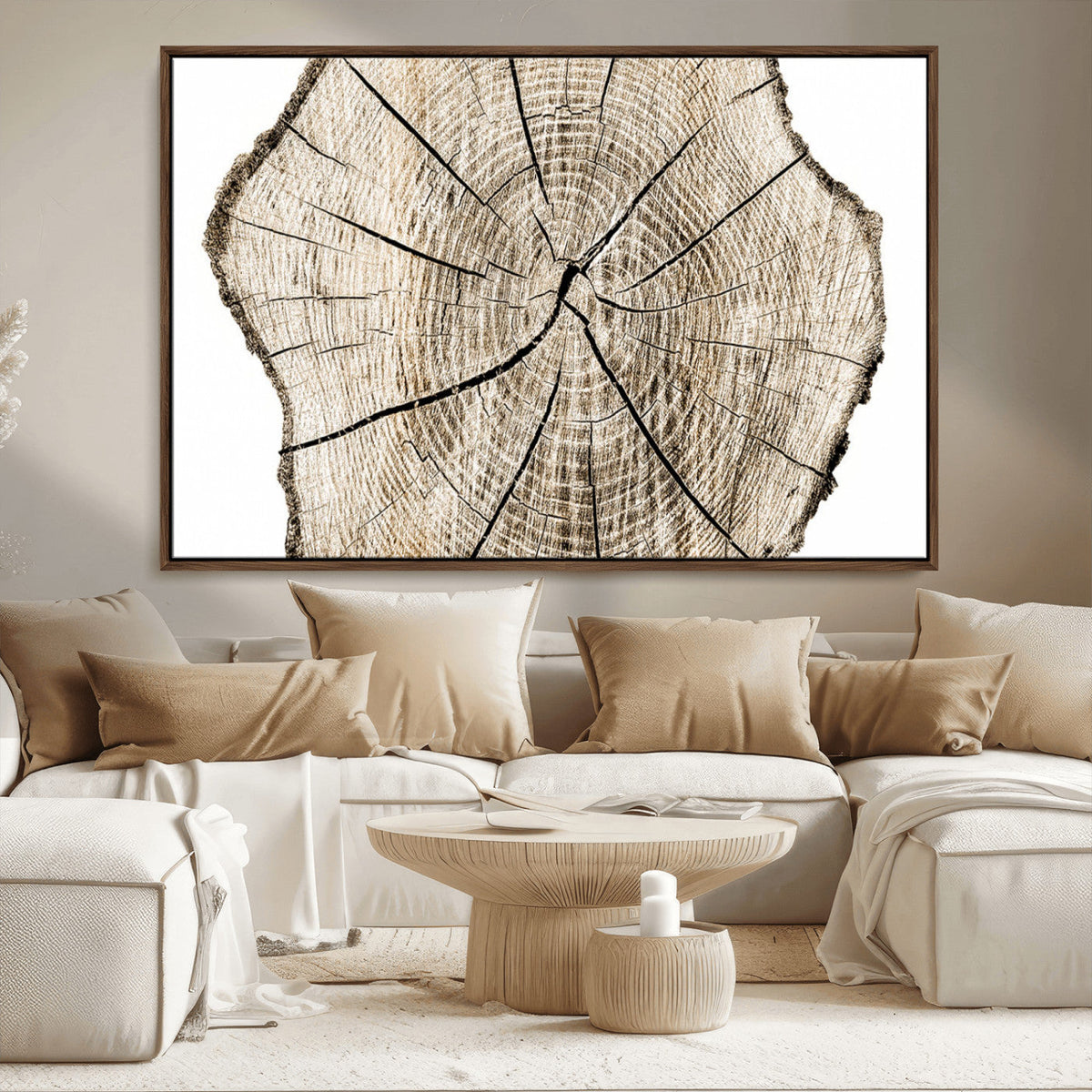 Abstract Wood Tree Ring Wall Art - Ready to Hang Minimalist