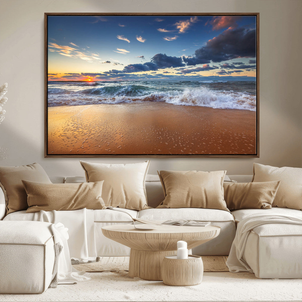 Beach Canvas Wall Art - Coastal Seascape Print for Living