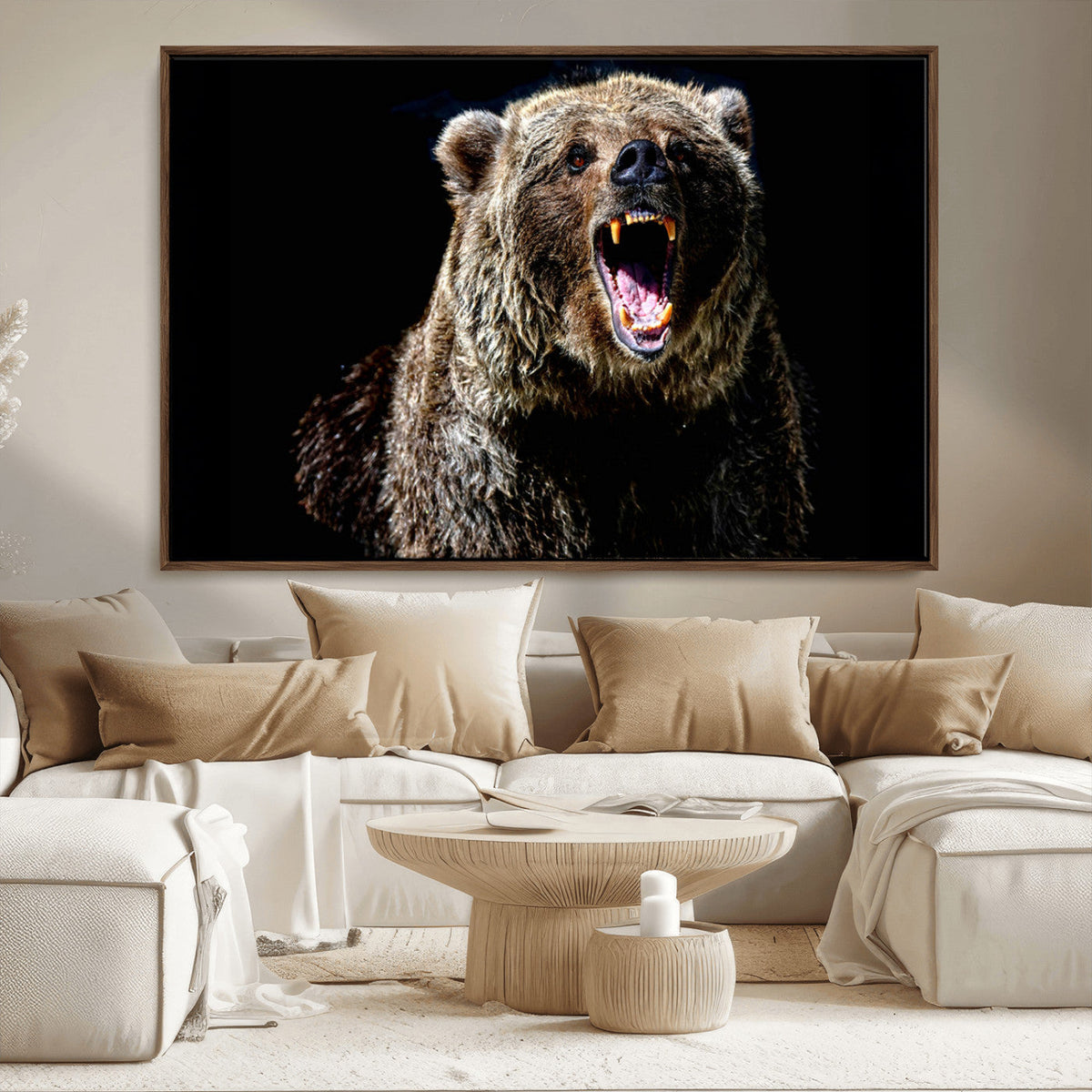 Grizzly Bear Canvas Print | Wildlife Wall Art for Cabin