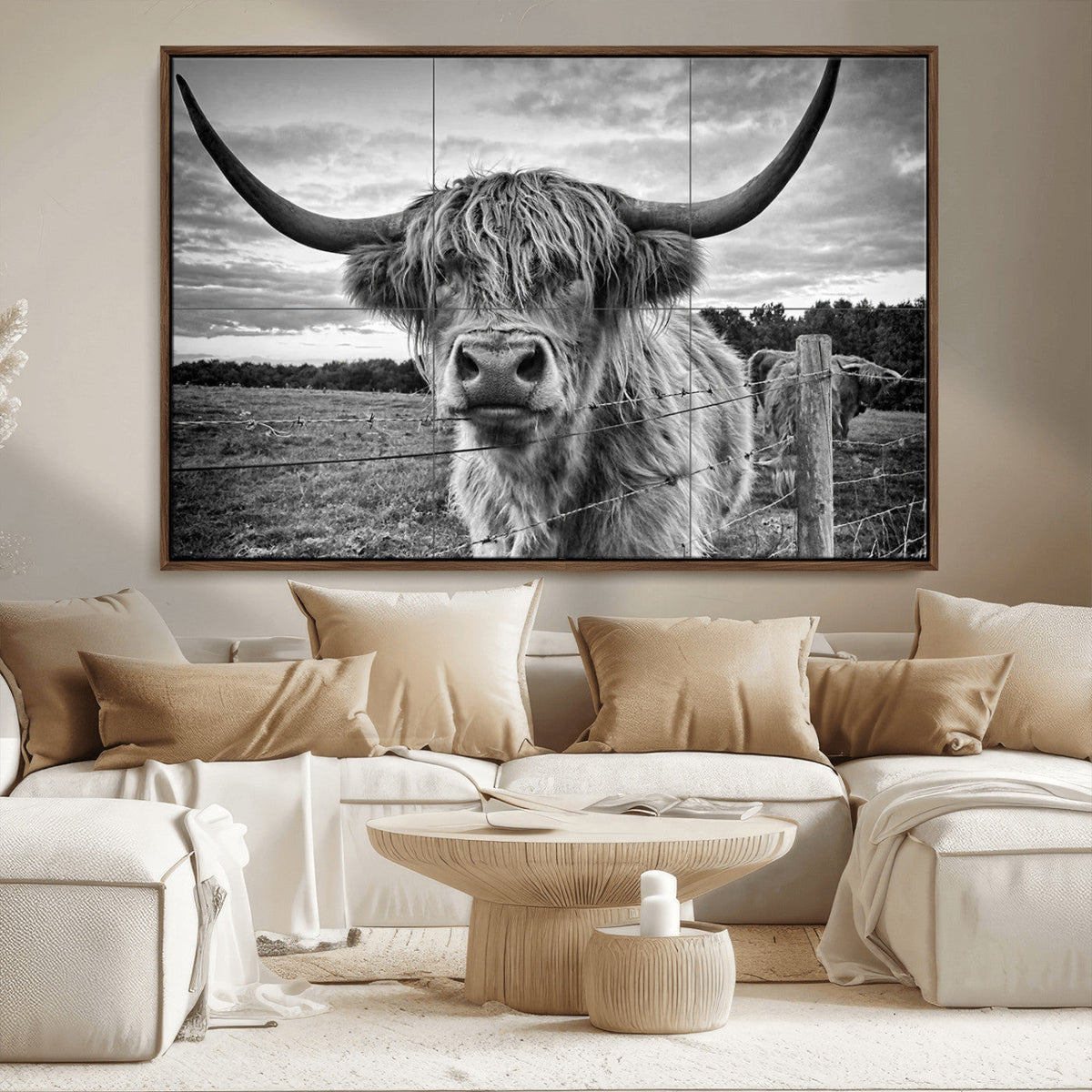 Scottish Highland Cow Wall Art Canvas Print | Ready to Hang
