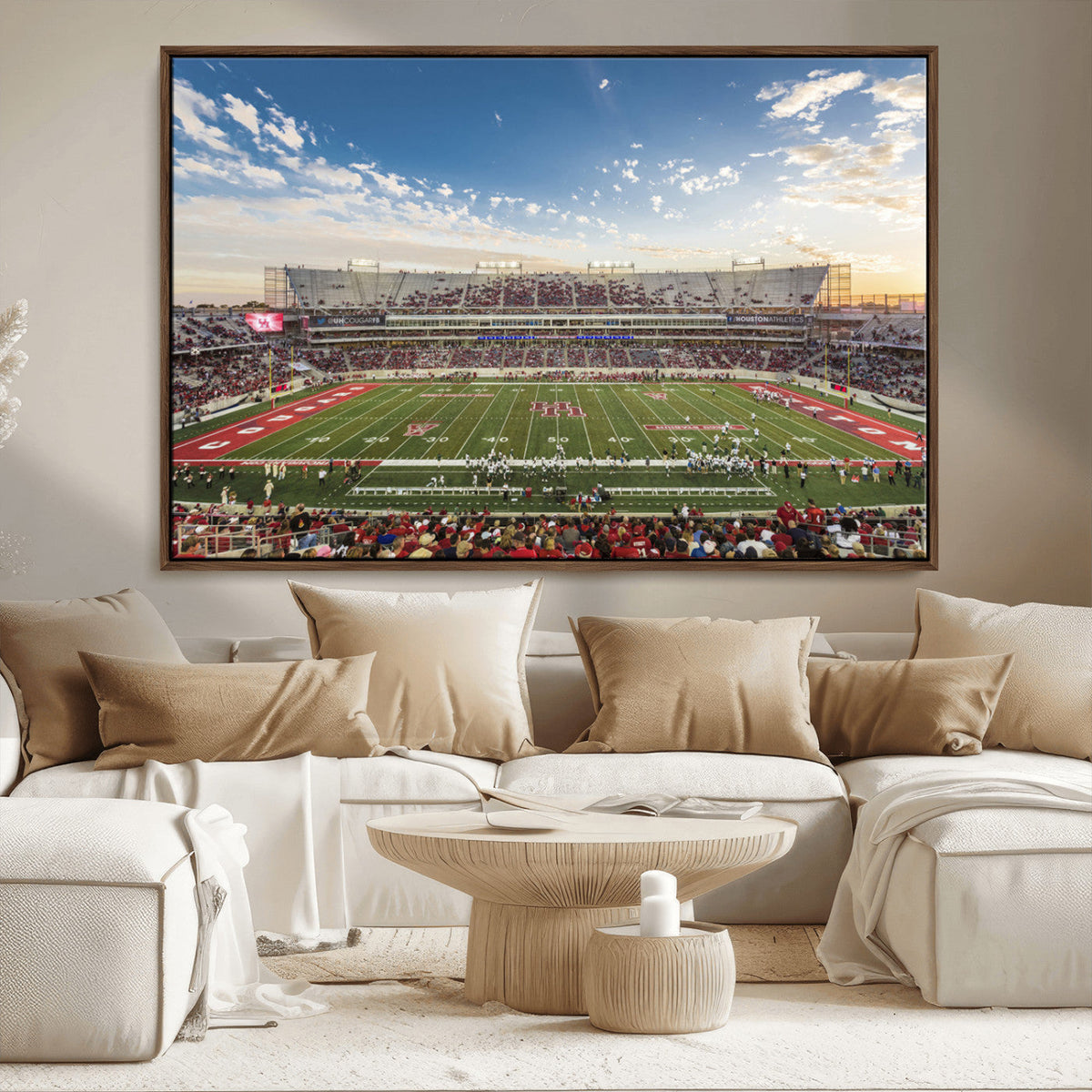 Framed Houston Cougars Football Team Print - Houston TDECU