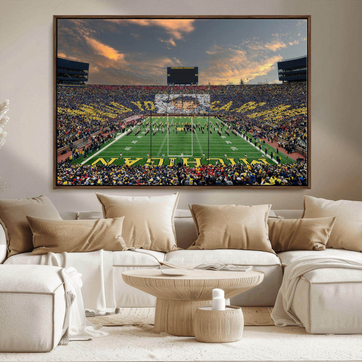 University of Michigan Wolverines Print Canvas, Football