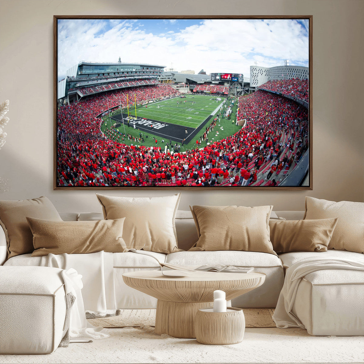 Cincinnati Bearcats Football Team Print - Nippert Stadium Wall Art Canvas Print