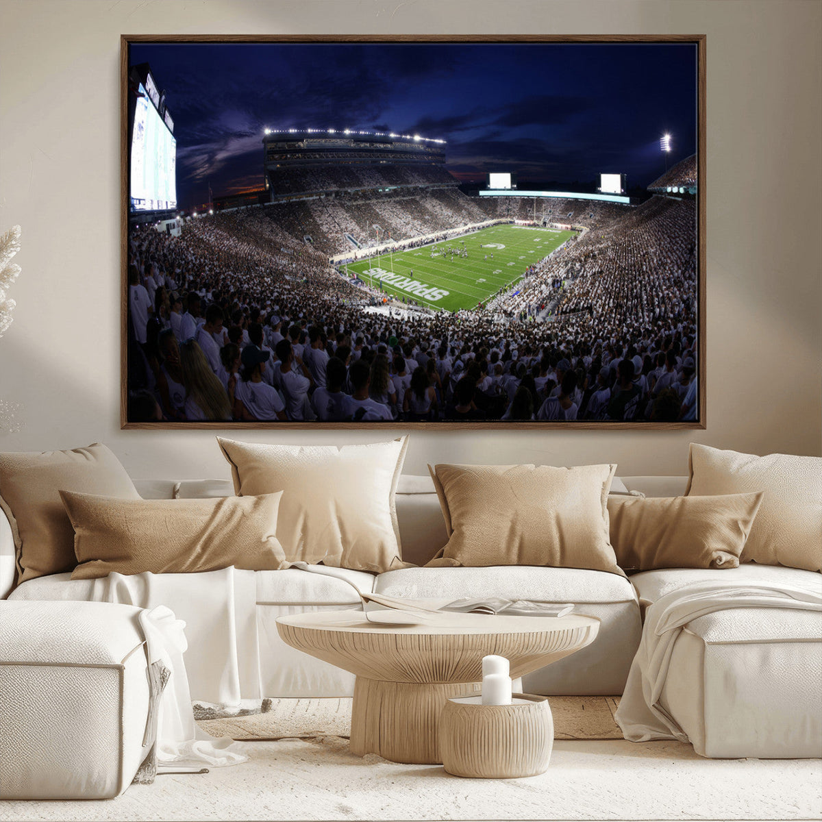 Michigan State Spartans Canvas, Framed Football Team Print -