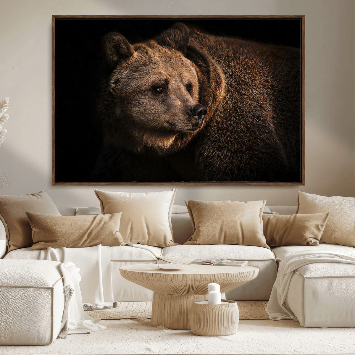 Wild Grizzly 399 Bear Canvas Wall Art Print, Bear Animal