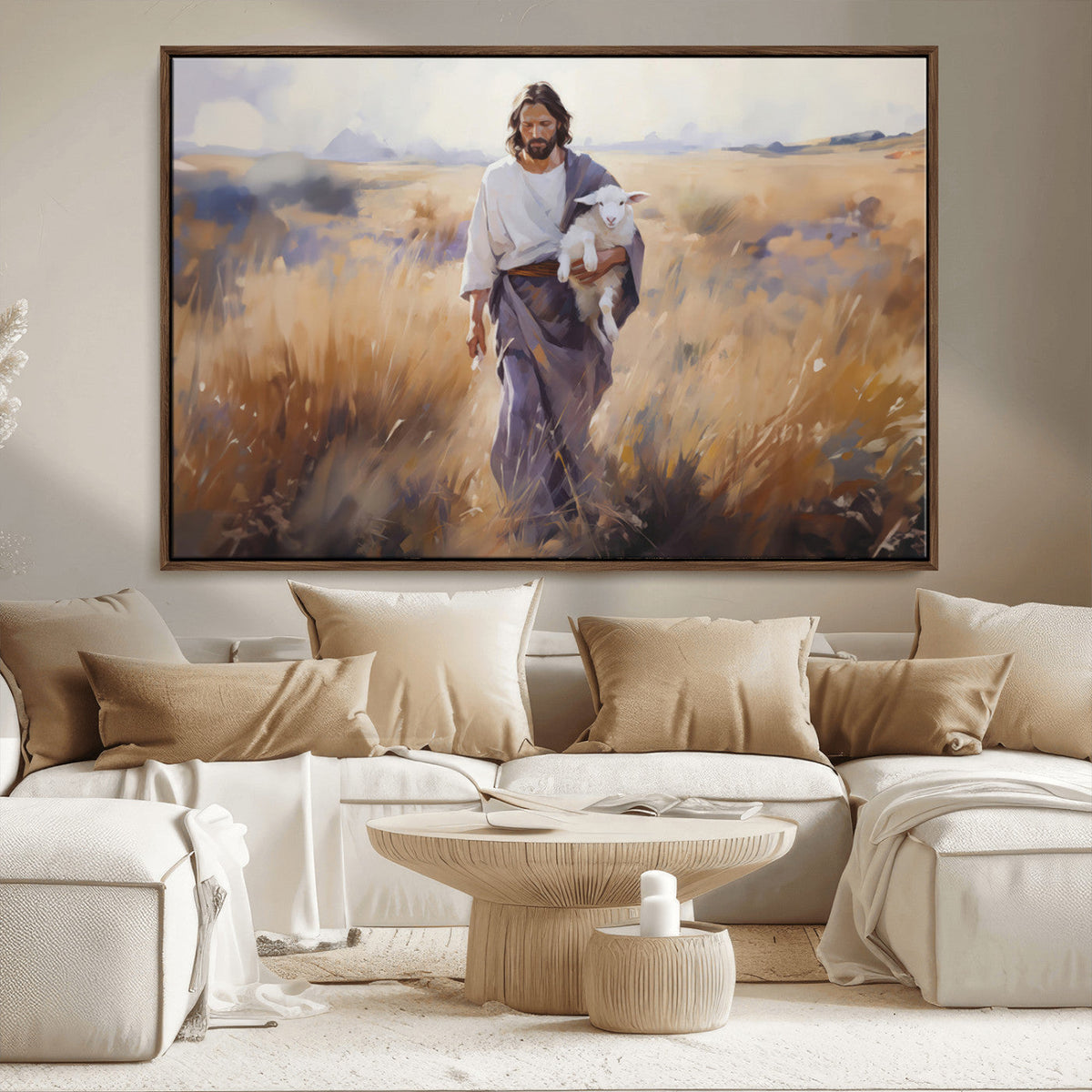 Jesus the Good Shepherd Wall Art Canvas Print - Lost Lamb