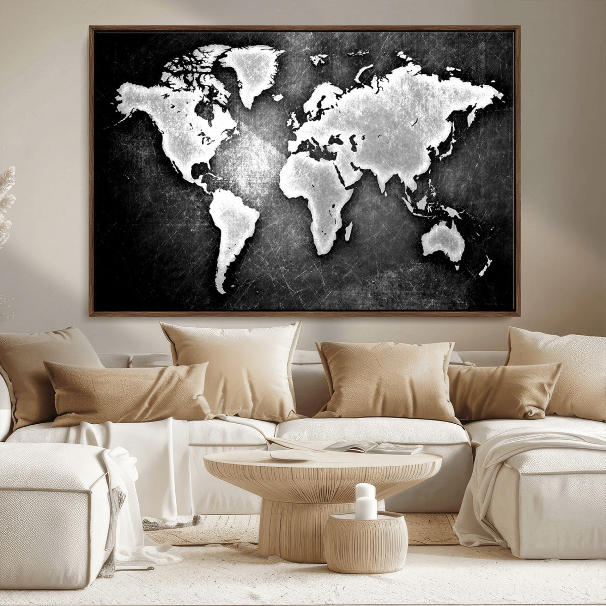 World Map Wall Art Canvas Print – Framed Wall Art for