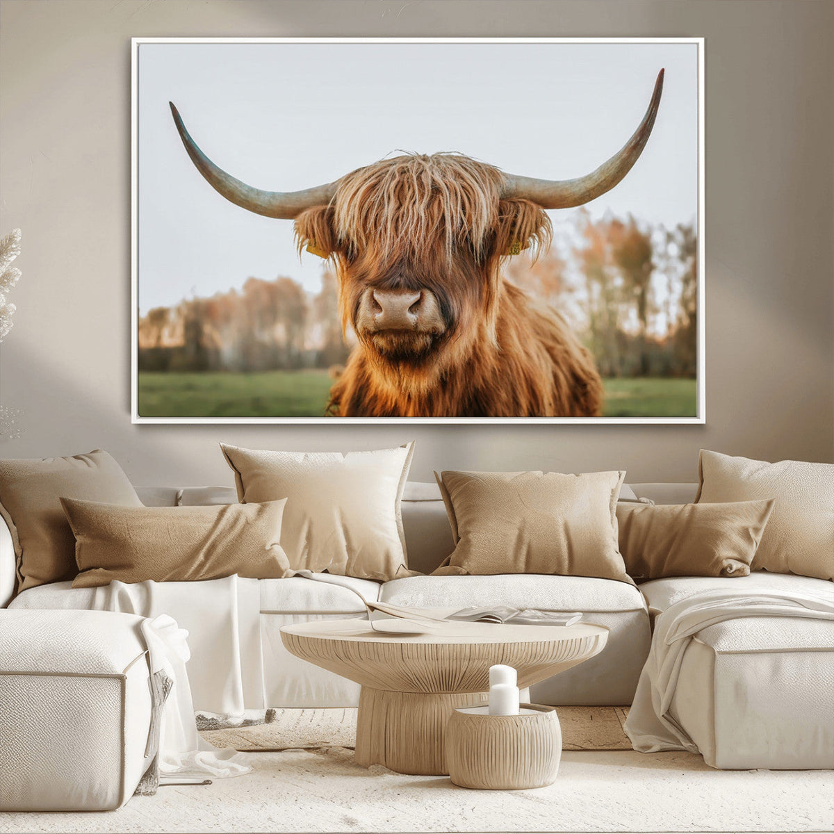 Highland Cow Animal Scottish Cattle Art Print Farmhouse Wall