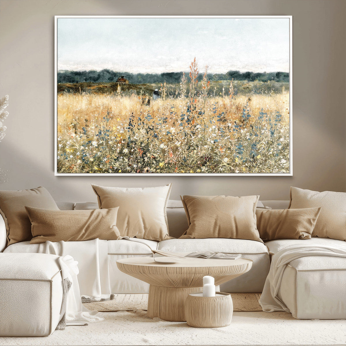 Wildflower Field Wall Art Canvas | Nature-Inspired Landscape