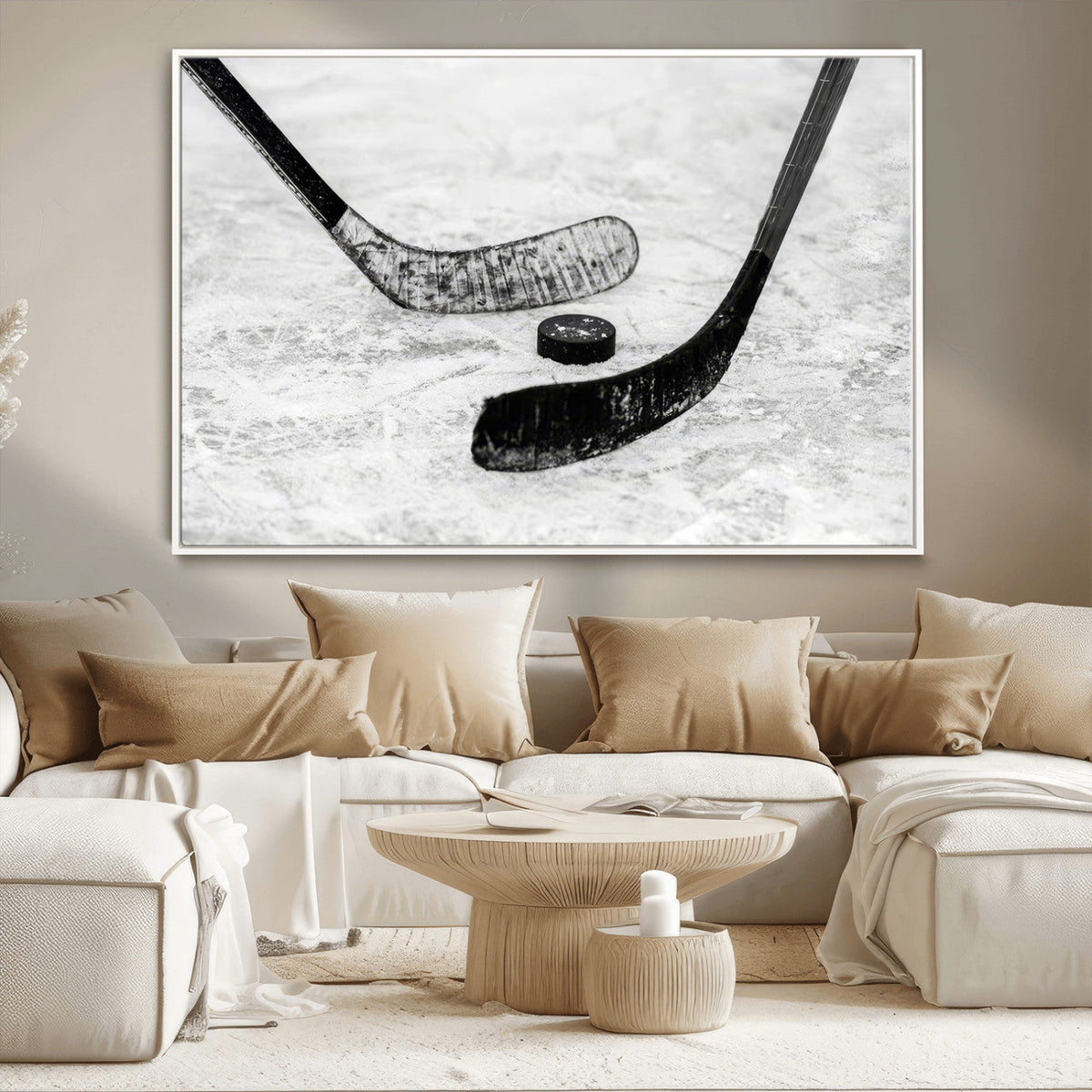 Winter Ice Hockey Sport Canvas Wall Art Print - Hockey Wall