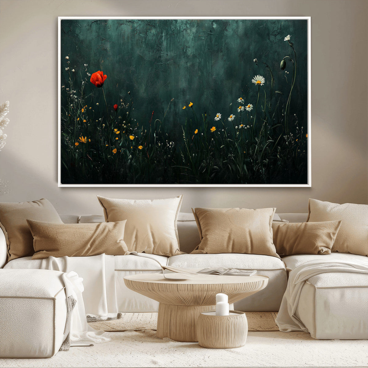 Wildflower Field Framed Wall Art, Vintage Botanical