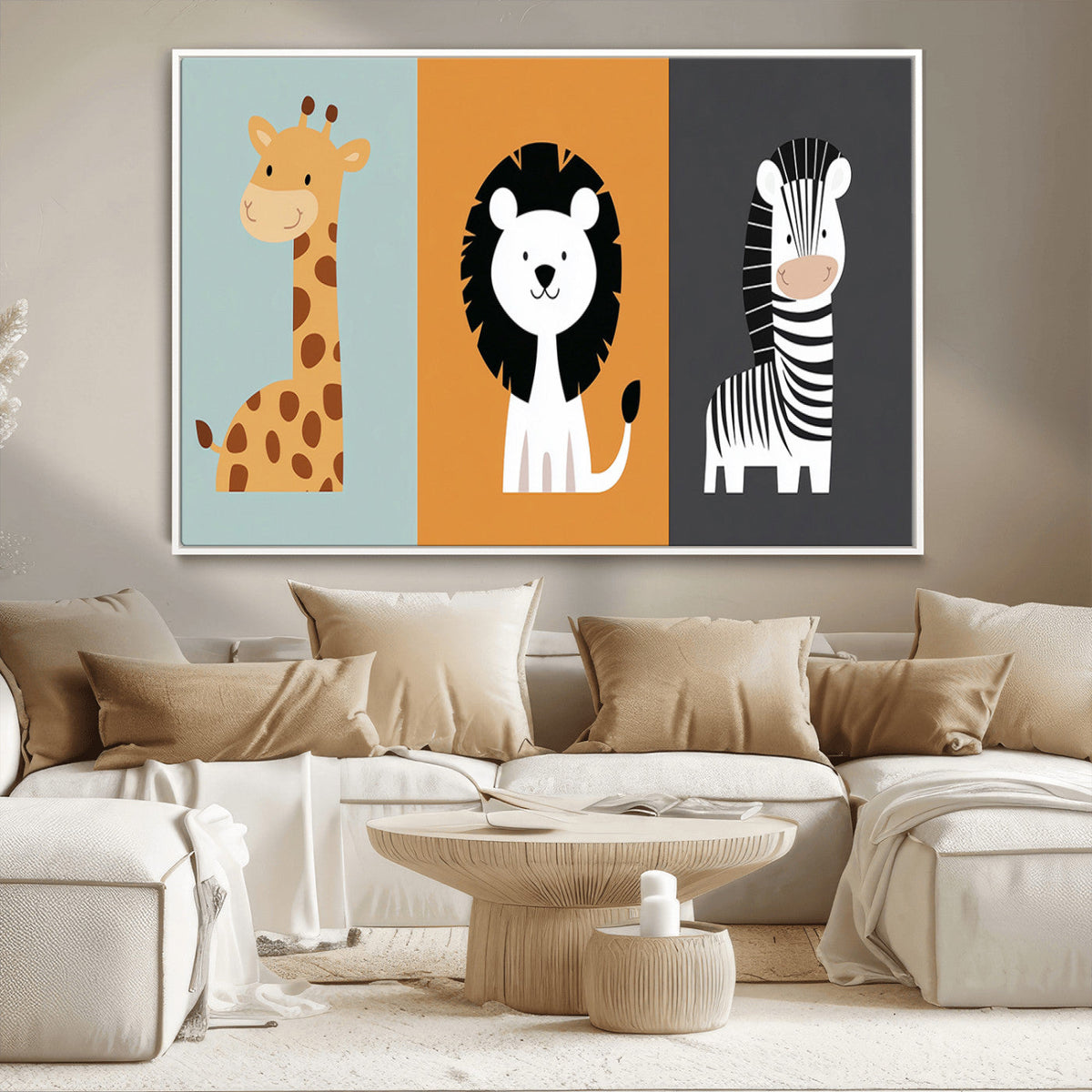 Boho Jungle Animal Nursery Wall Art Prints – Safari Decor
