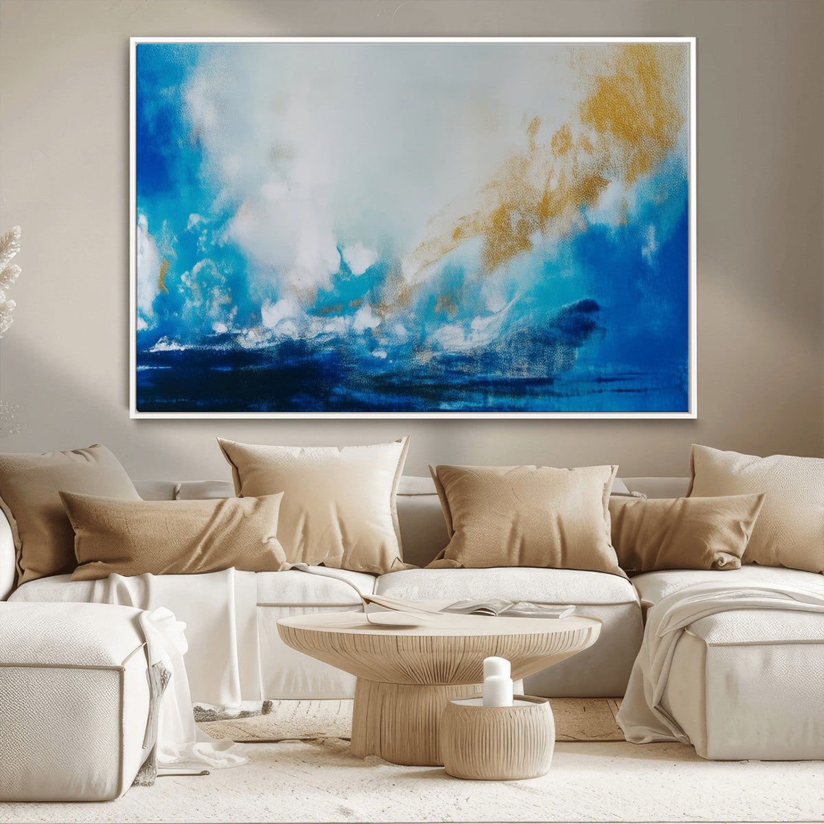 Blue Abstract Print - Dynamic Ocean-Inspired Canvas Wall Art