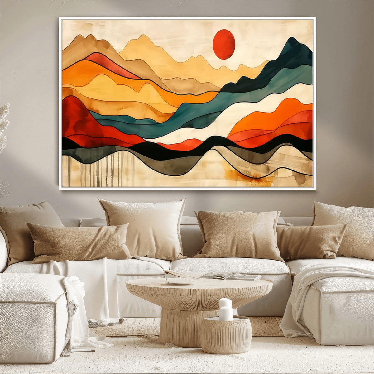 Mid Century Wall Art Print - Abstract Woodland Print -