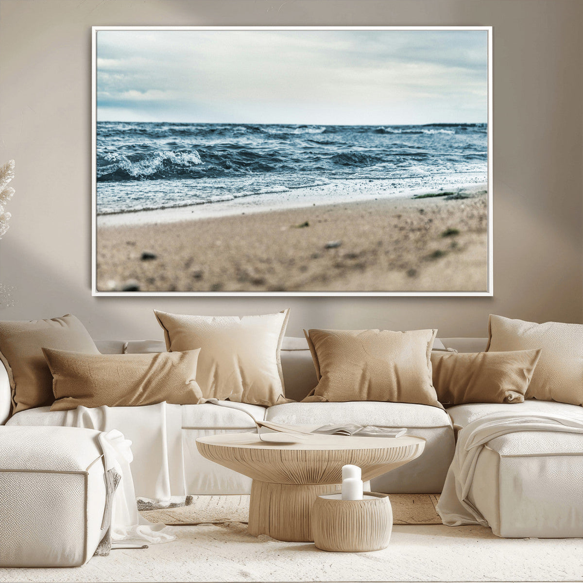 Ocean Wall Art Canvas Print – Framed Moody Seascape Coastal
