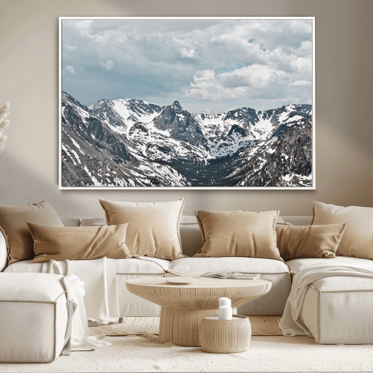 Snowy Peaks Wall Art Canvas Print – Alpine Wilderness