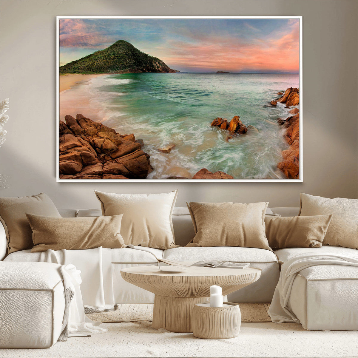 Coastal Landscape Wall Art Canvas Print – Rocky Shore and