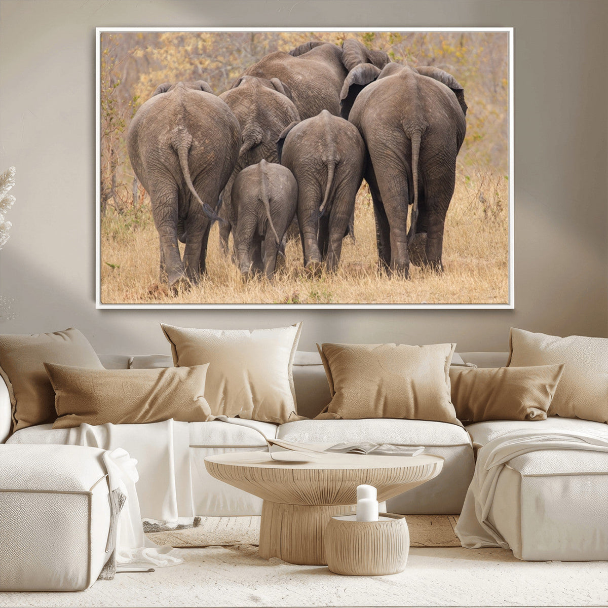 Wild Elephant Wall Art Canvas Print