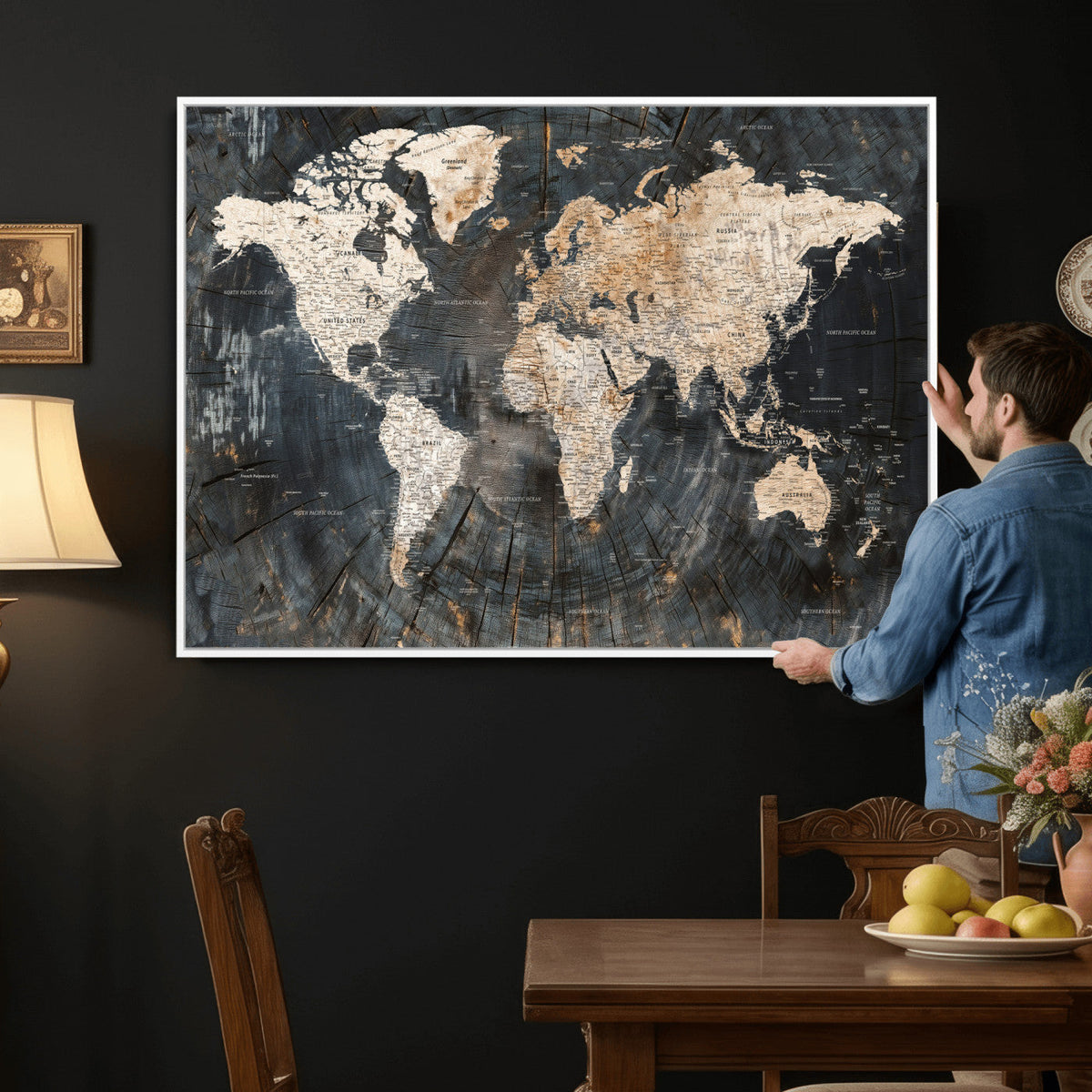 World Map Canvas Print – Detailed Map of the World Wall Art