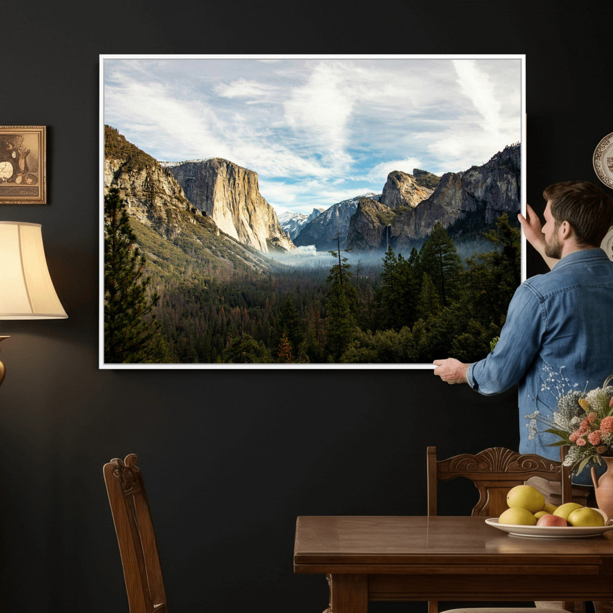 Yosemite Valley Mountain Wall Art Canvas Print, Granite