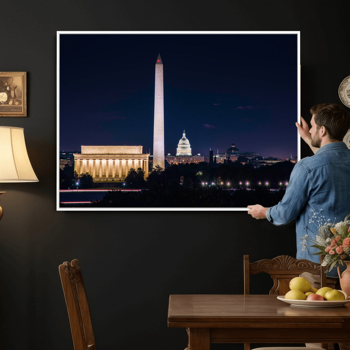 Washington White House Skyline Wall Art Canvas Print –